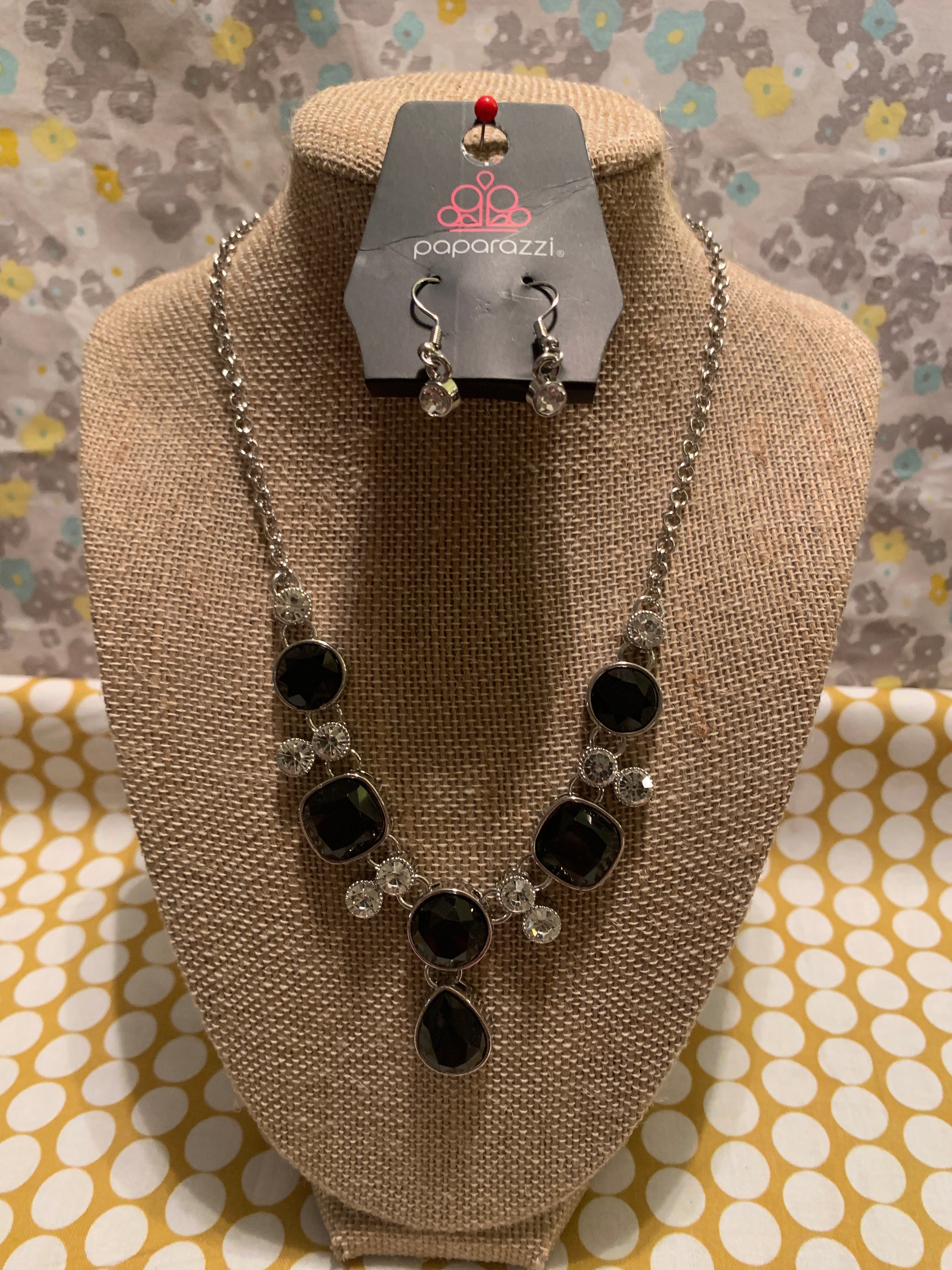 Crystal cosmos hot sale black necklace